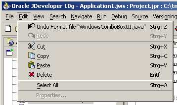 Click on Undo to withdraw Jindent's formatting