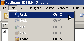 Click on Undo to withdraw Jindent's formatting