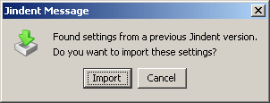 Jindent's settings file dialog