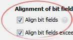 Align bit fields