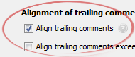 Align trailing comments