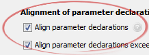 Align parameter declarations