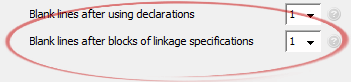 Blank lines after blocks of linkage specifications