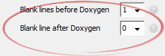 Blank line after Doxygen