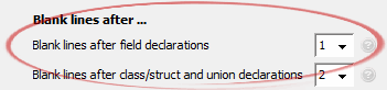 Blank lines after field declarations