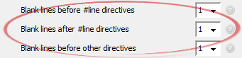 Blank lines after #line directives