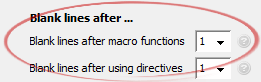 Blank lines after macro functions