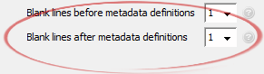 Blank lines after metadata definitions
