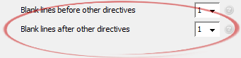 Blank lines after other directives