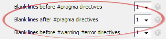 Blank lines after #pragma directives