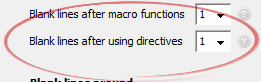 Blank lines after using directives