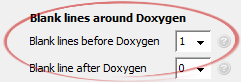 Blank lines before Doxygen