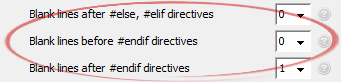 Blank lines before #endif directives