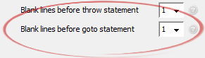 Blank lines before goto statement