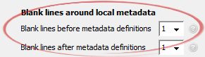 Blank lines before metadata definitions