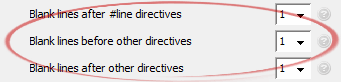 Blank lines before other directives