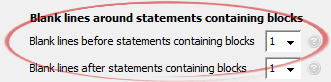 Blank lines before statements containing blocks