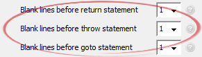 Blank lines before throw statement