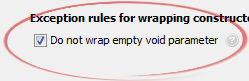 Do not wrap empty void parameter