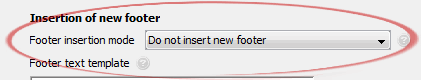 Footer insertion mode