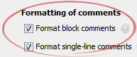 Format block comments