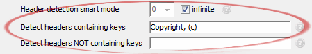 Detect headers containing keys