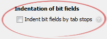 Indent bit fields by tab stops