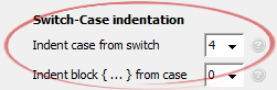 Indent case from switch