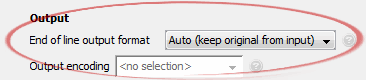 End of line output format