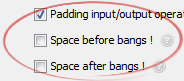Space before bangs !