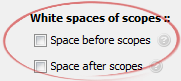 Space before scopes
