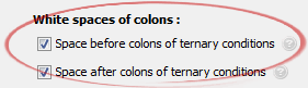 Space before colons of ternary conditions