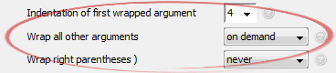 Wrap all other arguments