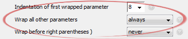 Wrap all other parameters