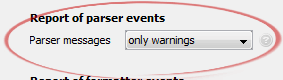 Parser messages