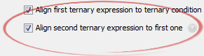 Align second ternary expression to first one