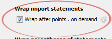 Wrap after points . on demand