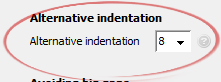 Alternative indentation