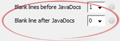 Blank line after JavaDocs