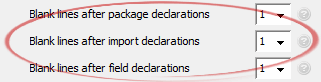 Blank lines after import declarations