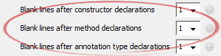 Blank lines after method declarations