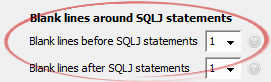 Blank lines before SQLJ statements