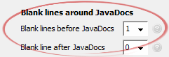 Blank lines before JavaDocs