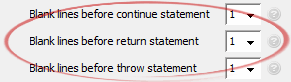 Blank lines before return statement