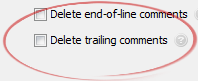 Delete trailing comments