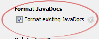 Format existing JavaDocs