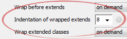 Indentation of wrapped extends