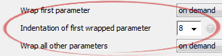 Indentation of first wrapped parameter