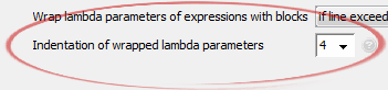 Indentation of wrapped lambda parameters