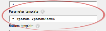 Parameter template